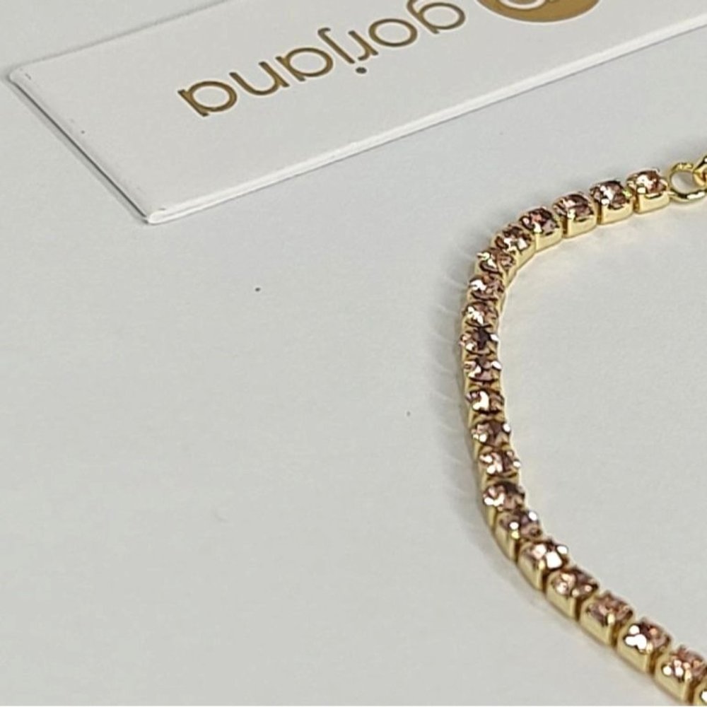 Gorjana Bracelet Lexi 18K Gold Plated Crystal Blush Pink NEW - Picture 8 of 10